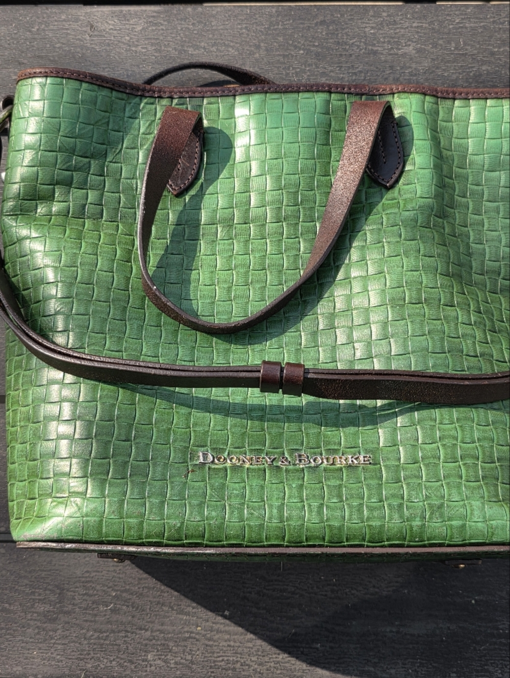 Dooney & Bourke Beguiling Shamrock Green Woven Tote and Matching Large Wristlet - Picture 9 of 16